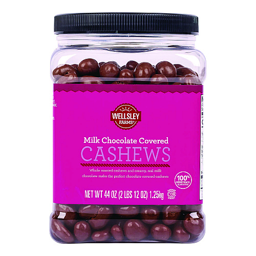 Wellsley Farms Milk Chocolate Covered Cashews, 44 oz Jar (22002346)