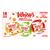 Whisps Baked Cheese Bites Variety Snack Packs, Assorted Flavors, 0.63 oz Packet, 18/Carton (22002347)