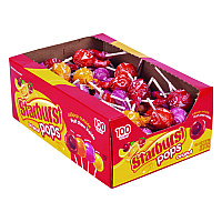 Starburst Pops Fruit Chew Filled Lollipops Variety Pack, Assorted Flavors, 0.6 oz Individually Wrapped Lollipops, 100/Carton (22002358)