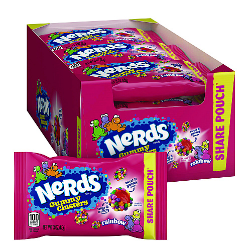 Nerds Rainbow Gummy Clusters Share Pack, Assorted Flavors, 3 oz Packet, 12/Carton (22002360)
