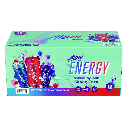 Alani Nu Energy Sweet Splash Variety Pack, Assorted Flavors, 12 oz Can, 18/Carton (22002374)