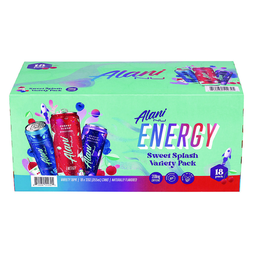 Alani Nu Energy Sweet Splash Variety Pack, Assorted Flavors, 12 oz Can, 18/Carton (22002374)