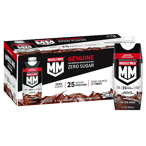 Muscle Milk Genuine Chocolate Protein Shake, 11 oz Carton, 18/Carton (22002378)