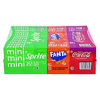 Coca-Cola Mini Cans Variety Pack, Assorted Flavors, 7.5 oz Can, 30/Carton (22002379)