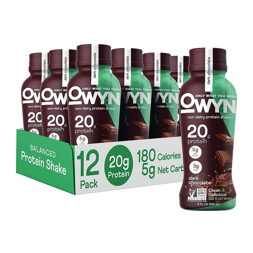 Owyn 20 g Protein Drink, Chocolate, 12 oz Bottle, 12/Carton (38200001)