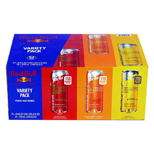 Red Bull Editions Variety Pack, Assorted Flavors, 8.4 oz Can, 24/Carton (22002380)