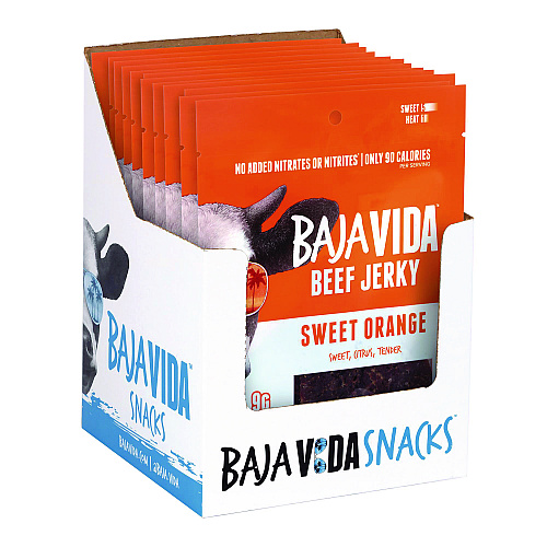 Baja Jerky Beef Jerky Sweet Orange Snack Pack, Sweet Orange, 1 oz Packet, 12/Carton (22002306)