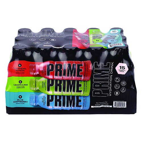 Prime Hydration Drink Variety Pack, Assorted Flavors, 6.9 oz Bottle, 15/Carton (22002384)