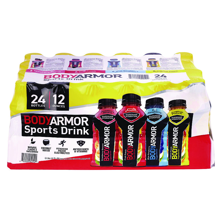 BodyArmor BASE Sports Drink Variety Pack, Assorted Flavors, 12 oz Bottle, 24/Carton (22002381)