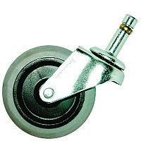 Rubbermaid Commercial 3" Swivel Caster, Grip Ring Stem, 3" Wheel, Black/Gray (2640M10000)
