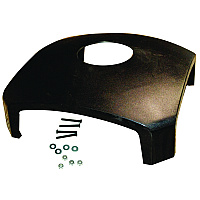 Rubbermaid Commercial Dome Top with Hole for Waste Receptacle, 25.5" x 25.5" x 9.75", Driftwood (3975M2BLA)