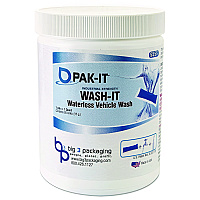 PAK-IT Wash It Waterless Vehicle Wash, Breezy Scent, 20 Water-Soluble Packets/Jar, 12/Carton (5555202240CT)