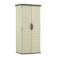Suncast Commercial Vertical Storage Shed, 22 cu ft, 2 ft 8.25" x 2 ft 1.5" x 6 ft, Vanilla/Stoney (BMS1250)