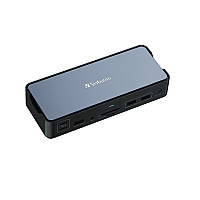 Verbatim USB-C Pro Docking Station 15-in-1, Audio/DisplayPort/HDMI/Micro SD/RJ45/SD/USB-A/USB-C, Gray (32171)