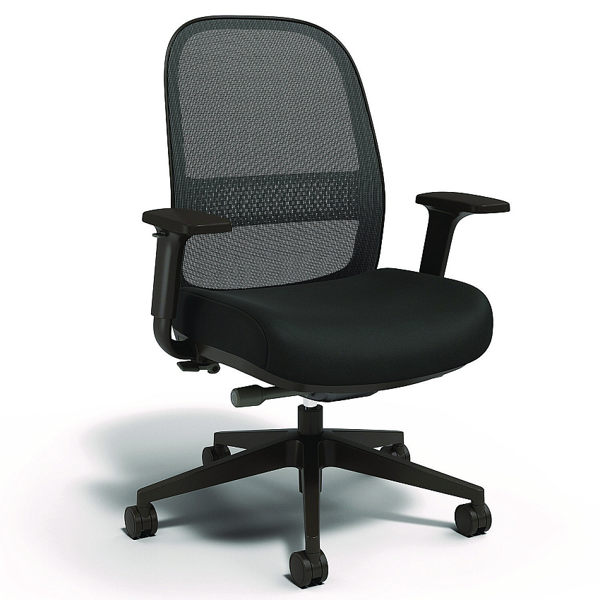 Alera Kempton Ergonomic Fabric Mesh Swivel Task Chair, Supports Up to 275 lb, 18.31 to 22.17 Seat Height, Black Seat/Back/Base (ALEKP42BME17)