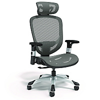 Alera Minerva Ergonomic Mesh Swivel Task Chair, Supports Up to 275 lb, 17.24 to 20.98 Seat Height, Gray Seat, Gray Back, Black Base (ALEMV41BME48)