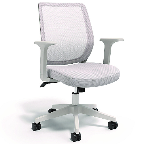 Alera Wessex Ergonomic Fabric Mesh Swivel Task Chair, Supports Up to 275 lb, 17.09 to 20.83 Seat Height, Gray Seat/Back, White Base (ALEWX42BME47)