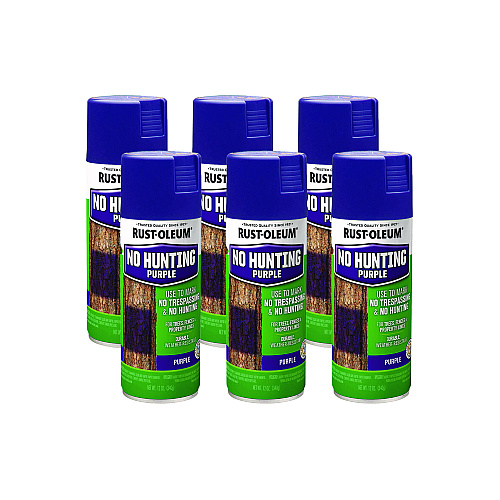 Rust-Oleum Specialty No Hunting Purple Spray Paint, Flat No Hunting Purple, 12 oz Aerosol Can, 6/Carton (270970CT)