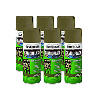 Camouflage Spray Paint, Flat Army Green, 12 Oz Aerosol Can, 6/carton