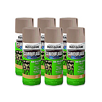 Camouflage Spray Paint, Flat Khaki, 12 Oz Aerosol Can, 6/carton