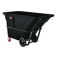 Suncast Commercial 1.5 cu yd Heavy Duty Tilt Truck, Forkliftable Frame, 2,200 lb Capacity, Black (RMTTHD150D)