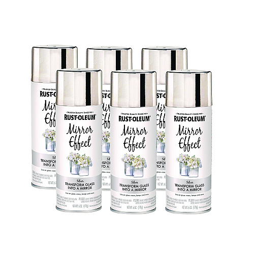 Rust-Oleum Specialty Mirror Effect Spray Paint, High Gloss Mirror, 6 oz Aerosol Can, 6/Carton (301494CT)