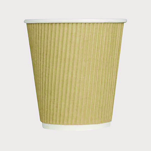 Karat Ripple Hot Cups, 10 oz, Kraft/White, 500/Carton (CKRC510)