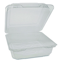 Pactiv SmartLock PET Hinged Lid Bakery Container, 8.75 x 8.25 x 3.63, Clear, 200/Carton (0CAH09700000)