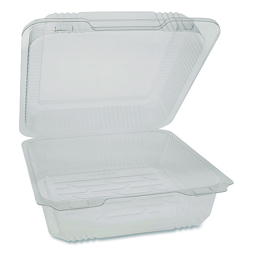 Pactiv SmartLock PET Hinged Lid Bakery Container, 8.75 x 8.25 x 3.63, Clear, 200/Carton (0CAH09700000)