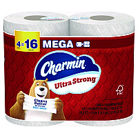 Charmin Ultra Strong Bathroom Tissue, Septic Safe, 2-Ply, White, 242 Sheets/Roll, 4 Rolls/Pack (08816PK)