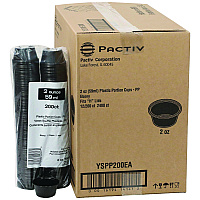 Pactiv Plastic Portion Cup, 2 oz., Black, 2,400/Carton (YSPP200EA)