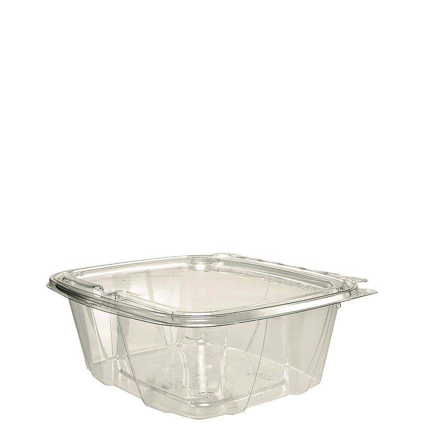 Dart ClearPac SafeSeal rPET Tamper-Resistant/Evident Containers, Embossed Bottom, 32 oz, 6.37 x 7.15 x 2.58, Clear, 200/Carton (CH32DERF)