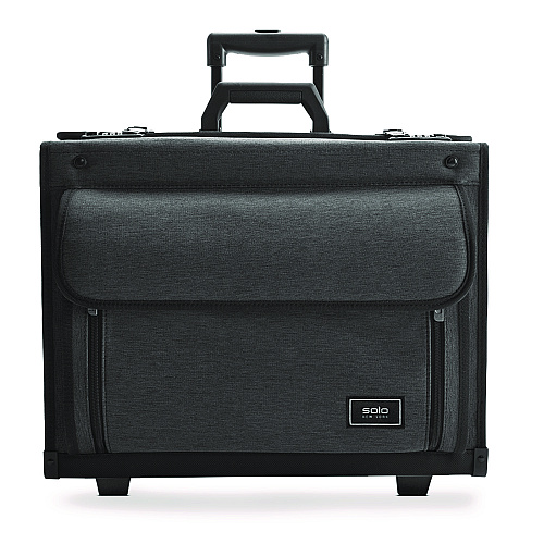 SOLO Classic Recycled Rolling Catalog Case, Fits Device Up to 17.3", 9.31 x 9.31 x 16.14, Gray/Black (B78410)