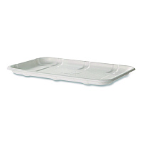 Eco-Products Meat and Produce Food Trays, 8.5 x 6.2 x 0.5, White, Sugarcane Fiber, 400/Carton (EPMP2SNFA)