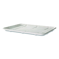 Eco-Products Meat and Produce Food Trays, 10.52 x 8.5 x 0.5, White, Sugarcane Fiber, 300/Carton (EPMP8SNFA)