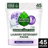 Seventh Generation Natural Laundry Detergent Packs, Powder, Lavender Scent, 45 Packets/Pack, 8/Carton (62692700)