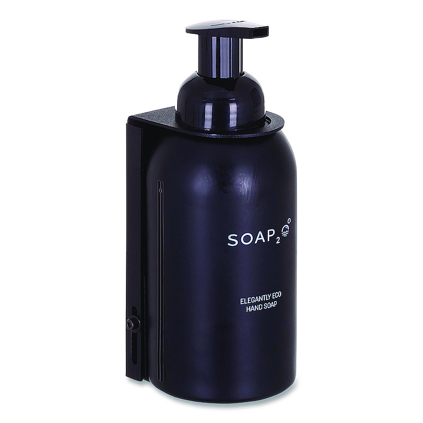 SOAP2O Elegantly Eco Glass Bottle for Foaming Hand Soap, Black (S2OMD350BDEA)