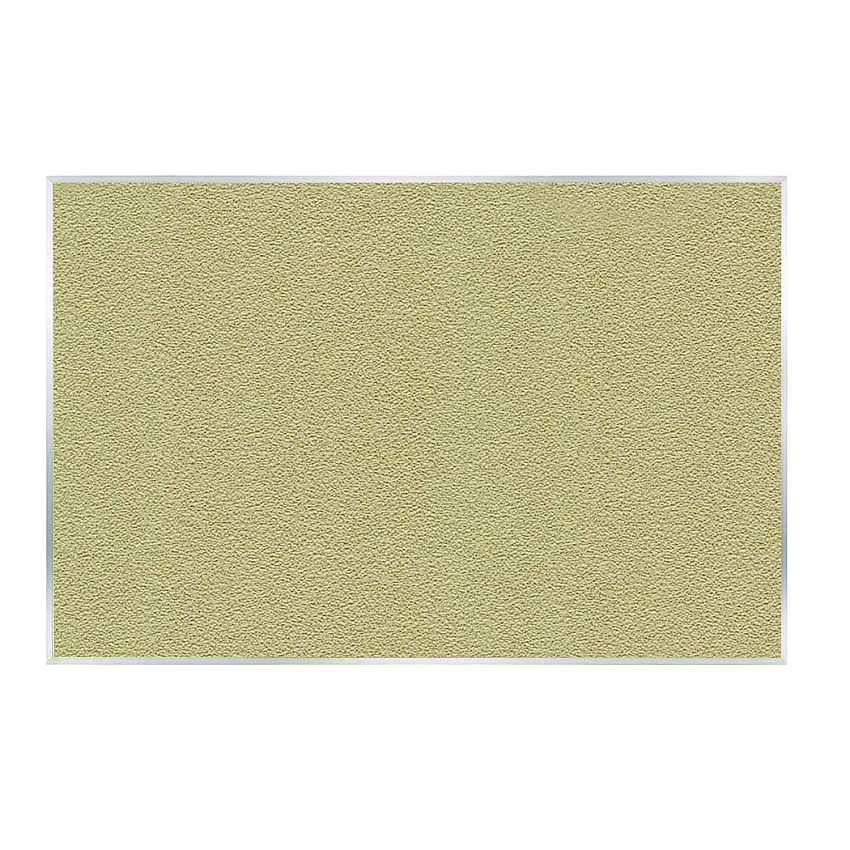 Ghent Vinyl Bulletin Board with Aluminum Frame, 87.91" x 48.5", Caramel Surface, Satin Aluminum Frame (AV47181)