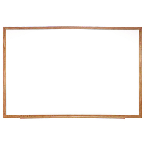 Ghent M1 Porcelain Magnetic Whiteboard, 87.94" x 48.5", White Surface, Natural Wood Frame (M1W474)