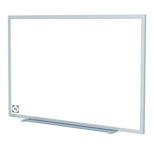Ghent Hygienic Porcelain Magnetic Whiteboard with Aluminum Frame, 87.91" x 48.5", White Surface, Satin Aluminum Frame (M4474)