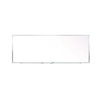 Ghent Two-Piece M1 Porcelain Magnetic Whiteboard, 144.5" x 48.5", White Surface, Satin Aluminum Frame (M141242P)