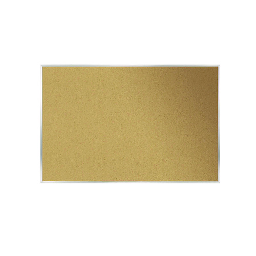 Ghent Natural Cork Bulletin Board with Aluminum Frame, 87.91" x 48.5", Tan Surface, Satin Aluminum Frame (AK47)