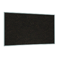 Ghent Natural Cork Bulletin Board with Aluminum Frame, 87.91" x 48.5", Chocolate Surface, Satin Aluminum Frame (AKCH47)