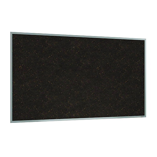 Ghent Natural Cork Bulletin Board with Aluminum Frame, 87.91" x 48.5", Chocolate Surface, Satin Aluminum Frame (AKCH47)