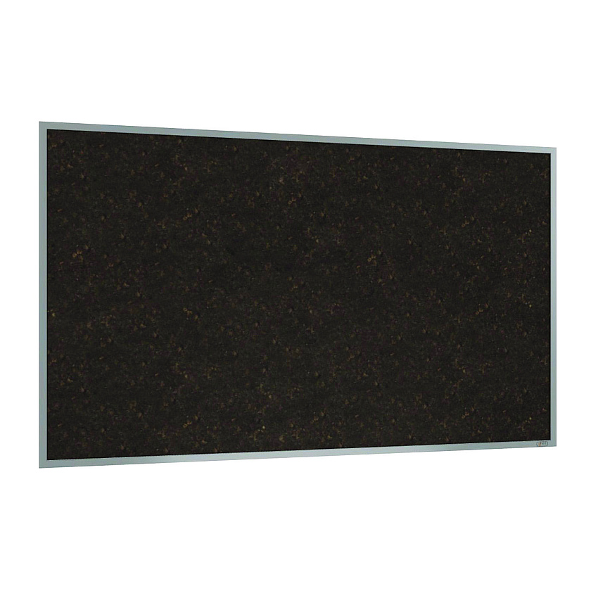 Ghent Natural Cork Bulletin Board with Aluminum Frame, 87.91" x 48.5", Chocolate Surface, Satin Aluminum Frame (AKCH47)