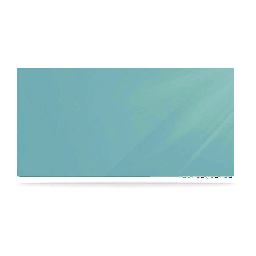 Ghent Aria Low-Profile Frameless Magnetic Glassboard, 48" x 36", Denim Blue Surface (ARIASM34DM)