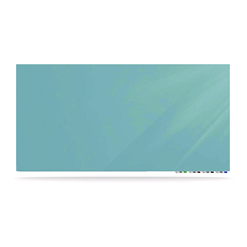 Ghent Aria Low-Profile Frameless Magnetic Glassboard, 72" x 48", Denim Blue Surface (ARIASM46DM)