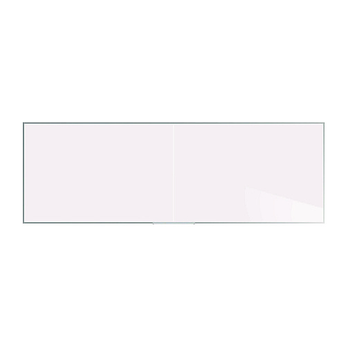 Ghent Two-Piece M2 Non-Magnetic Whiteboard with Aluminum Frame, 144.5" x 48.5", White Surface, Satin Aluminum Frame (M241242P)
