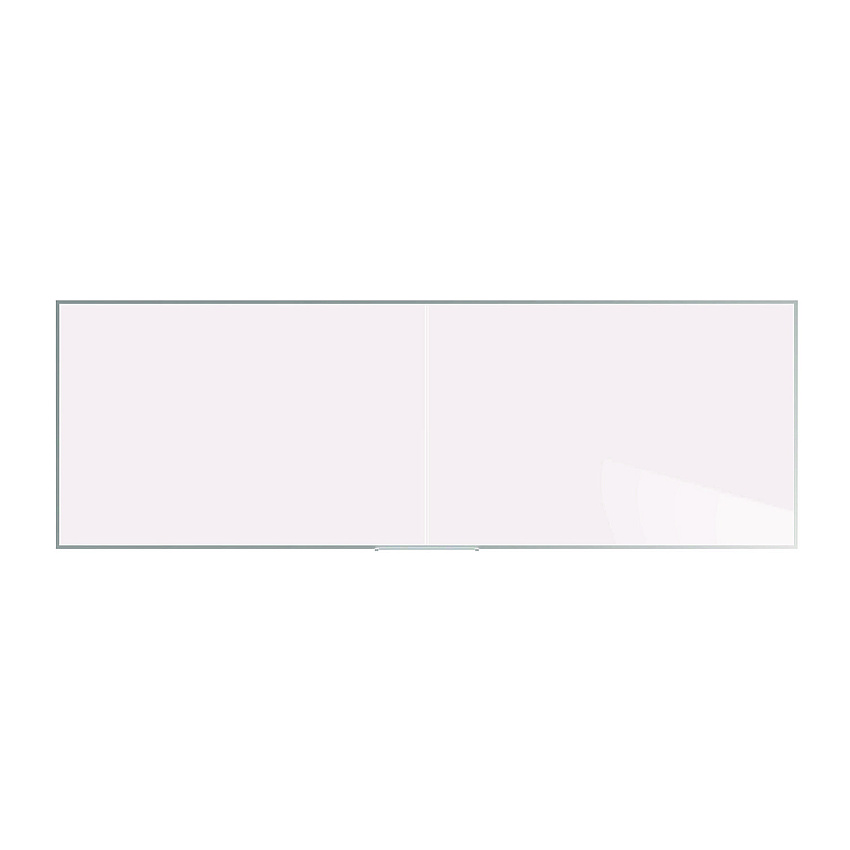 Ghent Two-Piece M2 Non-Magnetic Whiteboard with Aluminum Frame, 144.5" x 48.5", White Surface, Satin Aluminum Frame (M241242P)