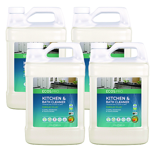 ECOS PRO Parsley Plus All-Purpose Kitchen and Bathroom Cleaner, Herbal Scent, 1 gal Bottle, 4/Carton (PL974604CT)